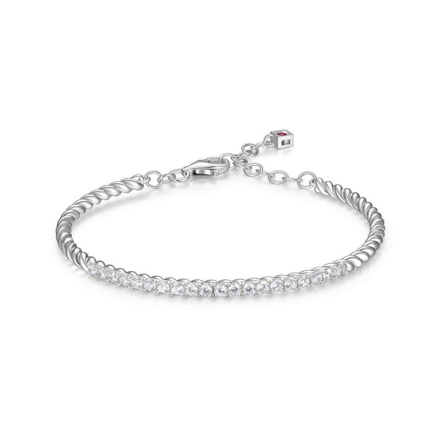 Bracelet rigide pour femme en argent 925, zircons