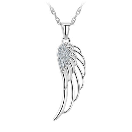 Pendantif pour femme en argent 925, aile, zircons