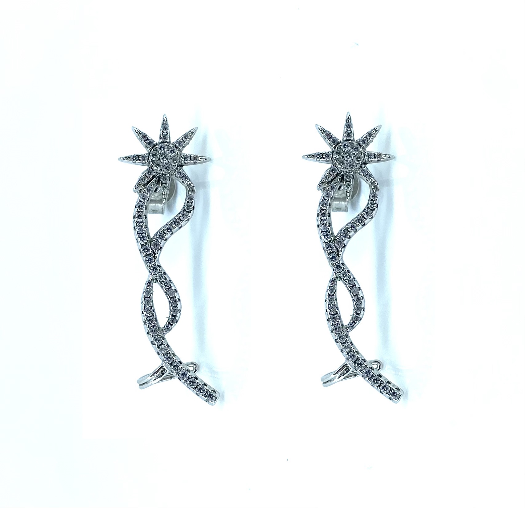 Boucles d'oreilles pour femme en argent 925, cubic zirconium
