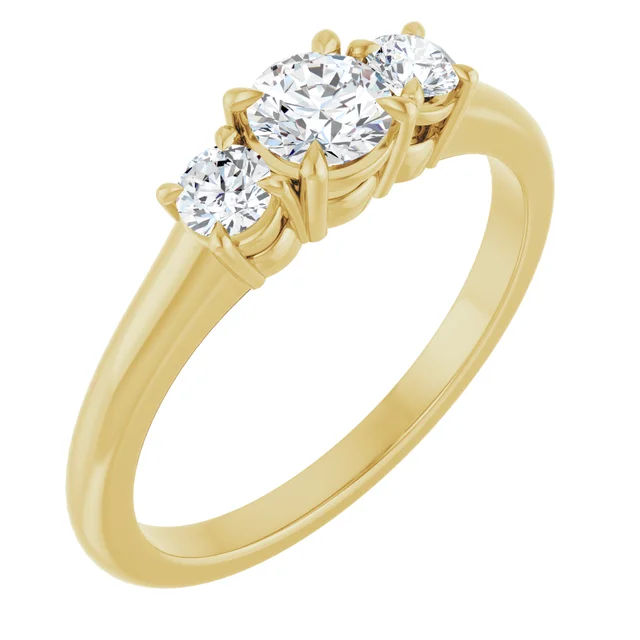 Bague trinitée pour femme en or 14k, 3 diamants pour 0.55 carat - 72442 - Stuller