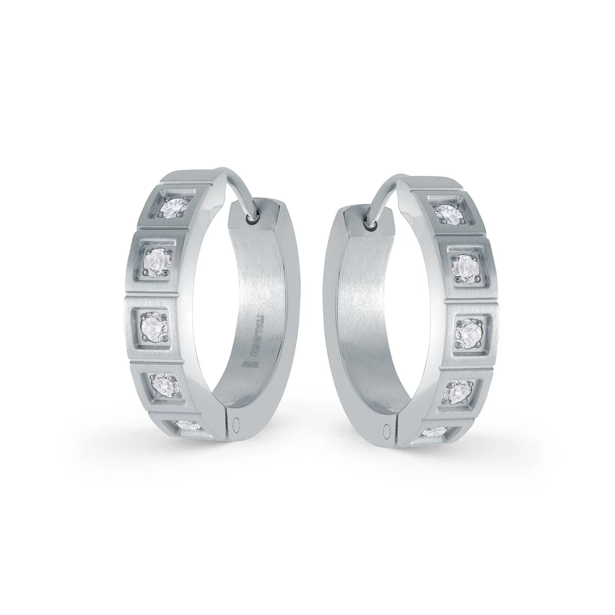 Boucles d'oreilles pour femme en stainless, cubic zirconium