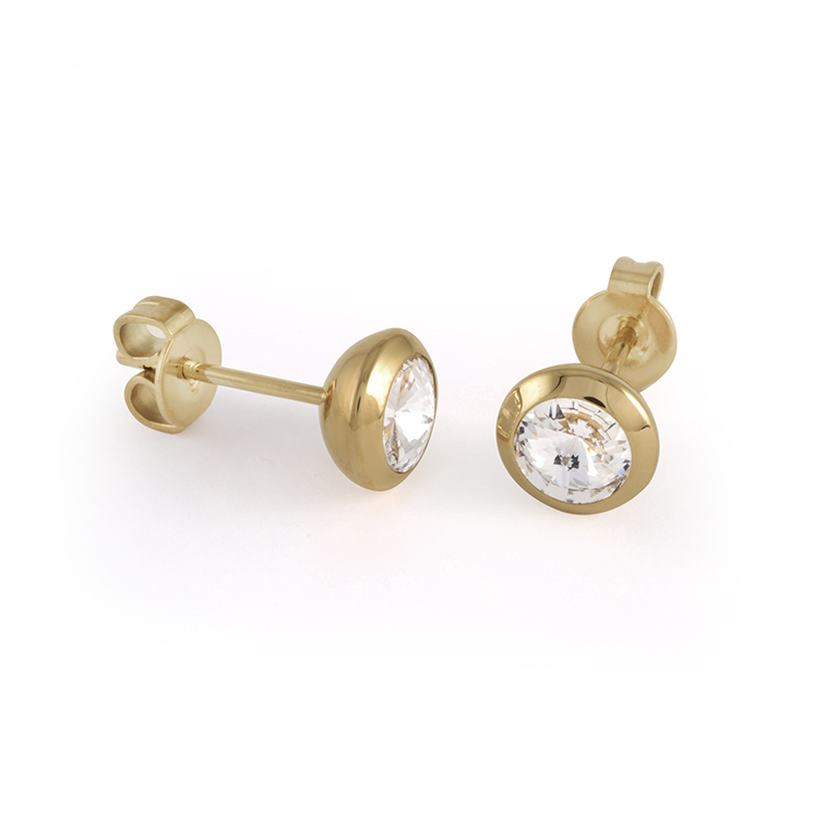 Boucles d'oreilles stainless, stud à zircon