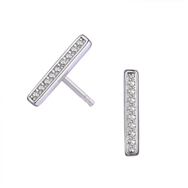 Boucles d'oreilles argent 925, bandes de pierres