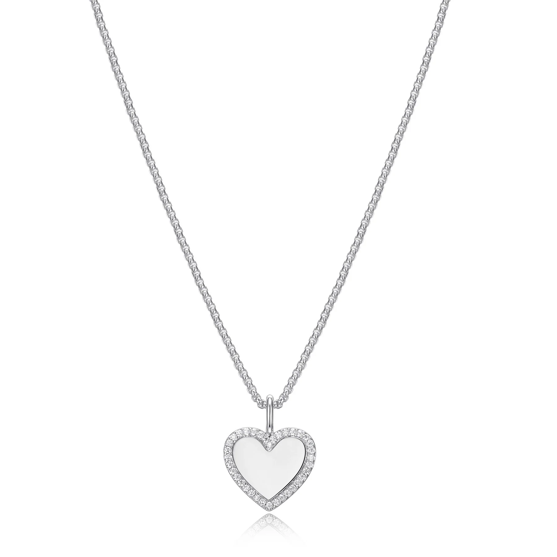 Pendentif pour femme en argent 925, cubic zirconium, coeur