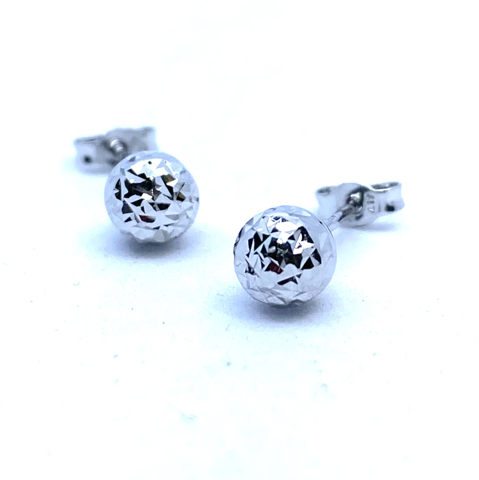 Boucles d'oreilles pour femme en or 10k, boules, diamond cut