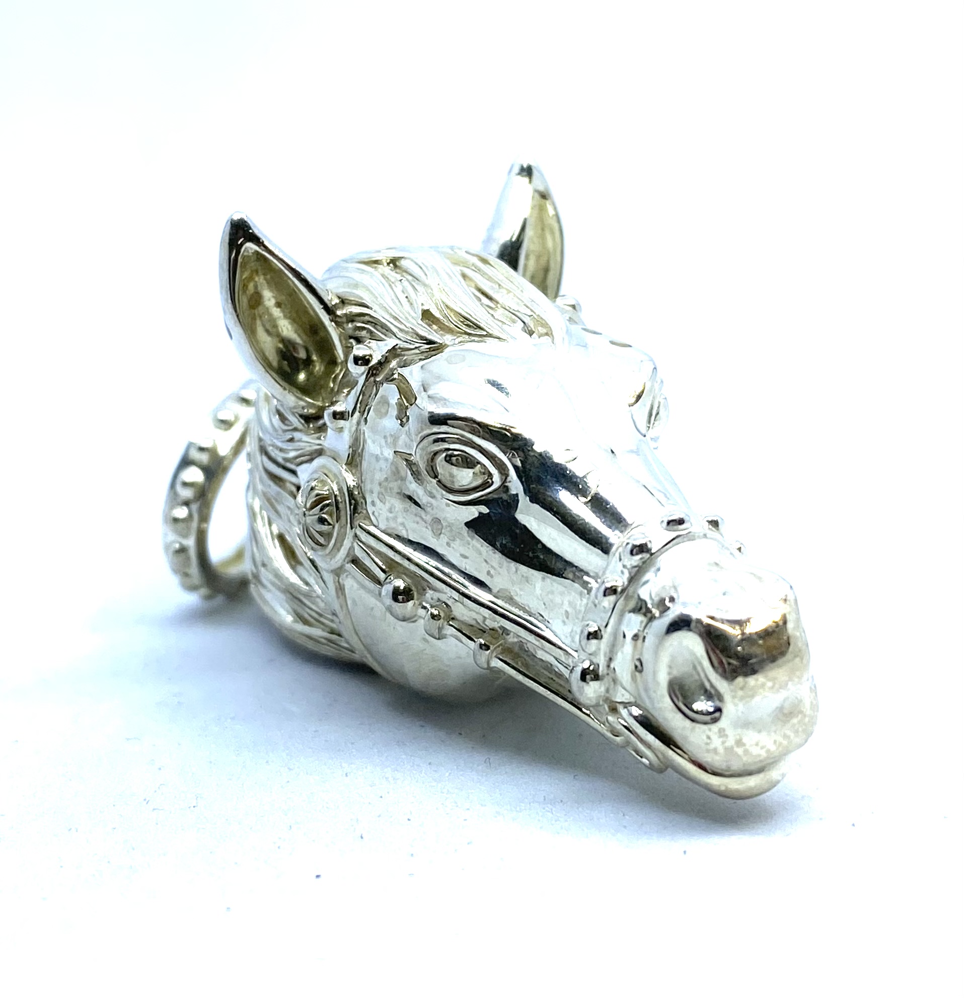Pendentif pour femme en argent 925, tête de cheval