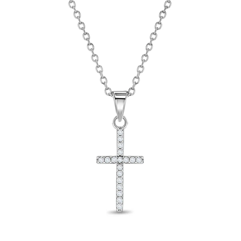 Pendentif pour enfant en argent 925, cubic zirconium, croix - SS-10-00029 - In Season Jewelry