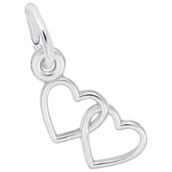 Pendentif en argent 925, 2 coeurs