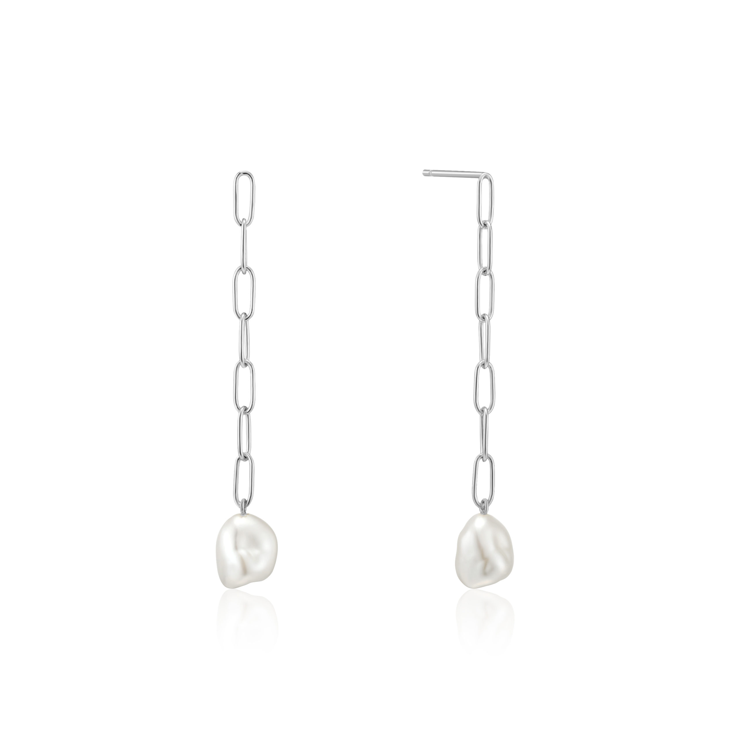 Boucles d'oreilles argent 925, perle pendante