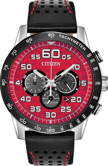 Montre homme, stainless, bracelet cuir, eco-drive, 10ATM