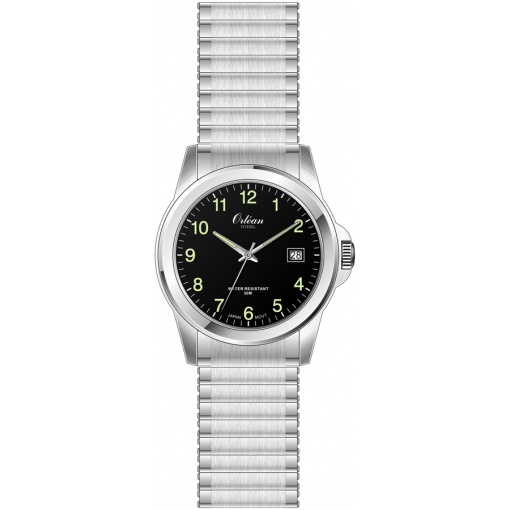 Montre stainless, bracelet élastique, 3ATM
