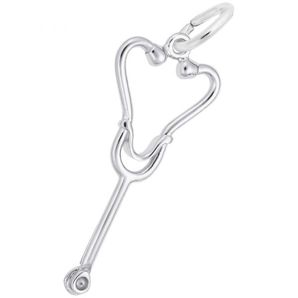 Pendentif en argent 925, stethoscope