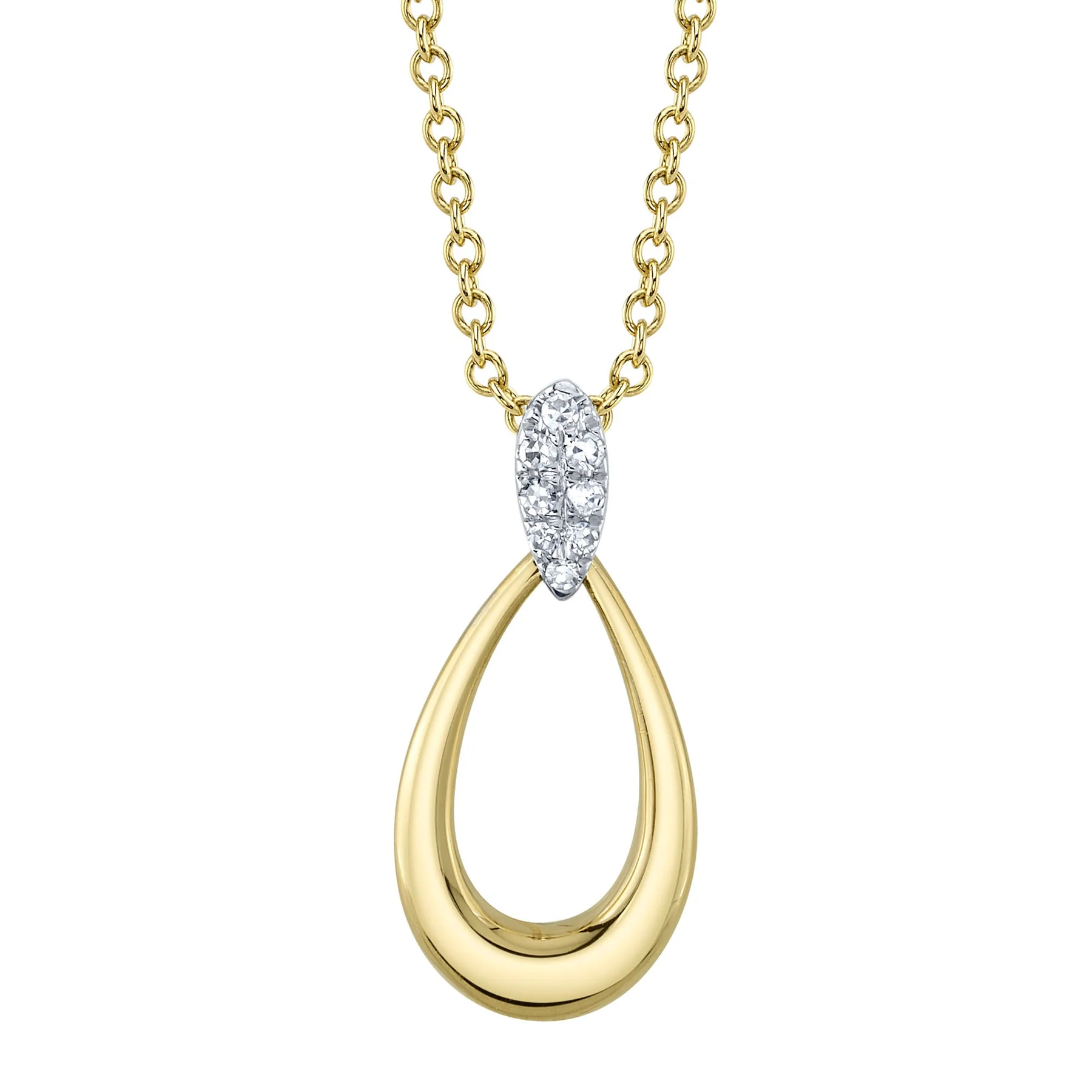Pendentif pour femme en or 14k, 0.03 carat de diamants SI