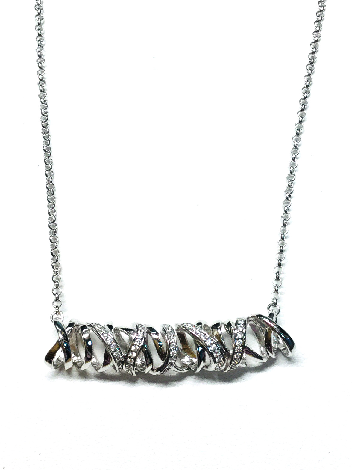 Pendantif+chaine argent 925 zircon 18''-20