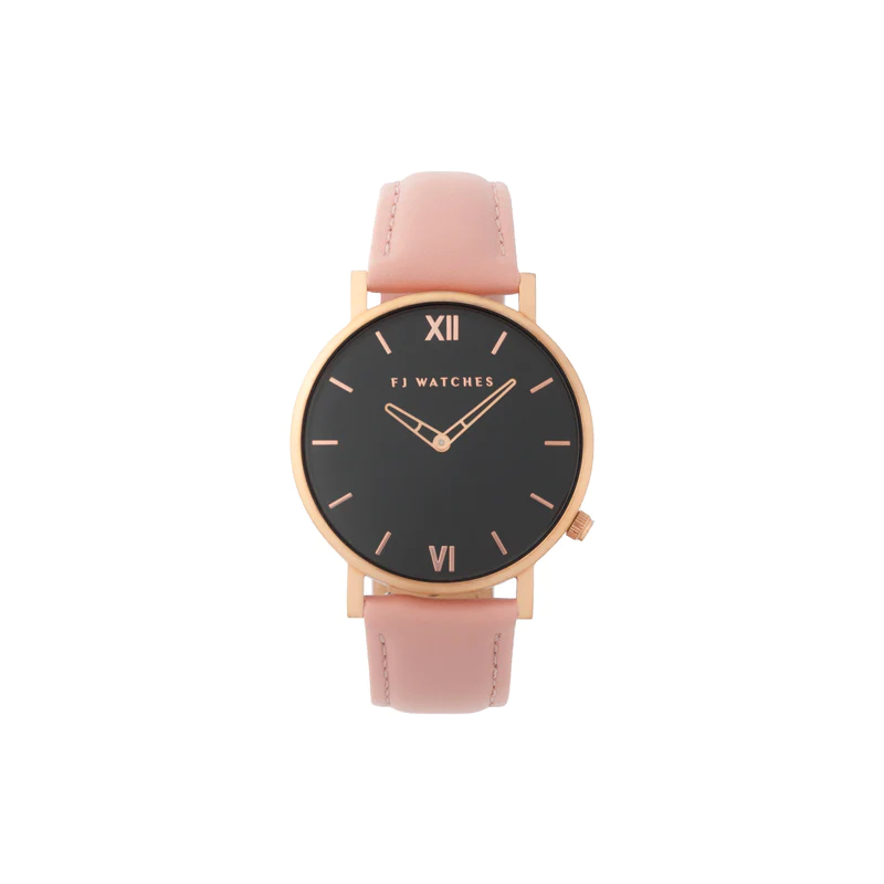 Montre pour femme en stainless, bracelet de cuir, 3ATM - 1010-36 - FJ WATCHES