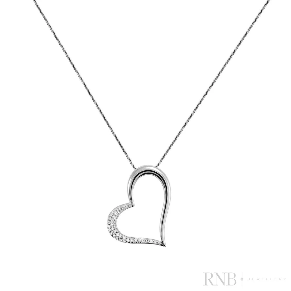 Pendentif pour femme en or 14k, 0.17 carat de diamants, coeur - 09-040063 - RNB