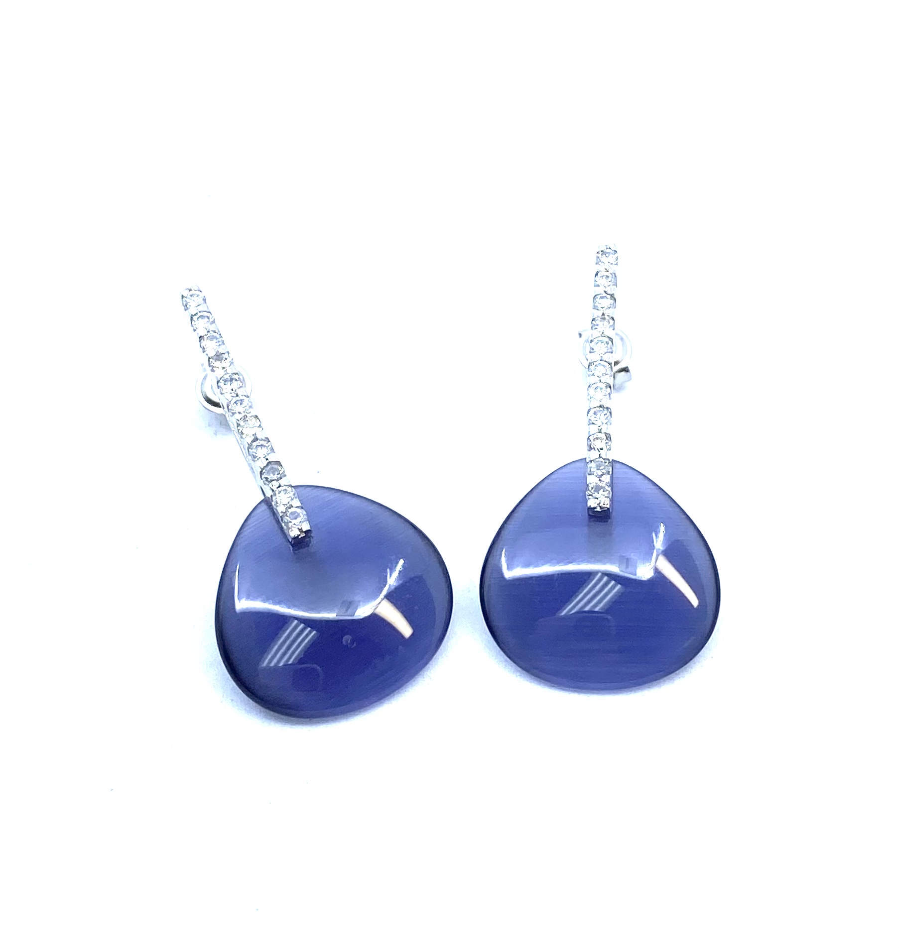 Boucles d'oreilles pour femme en argent 925, zircons