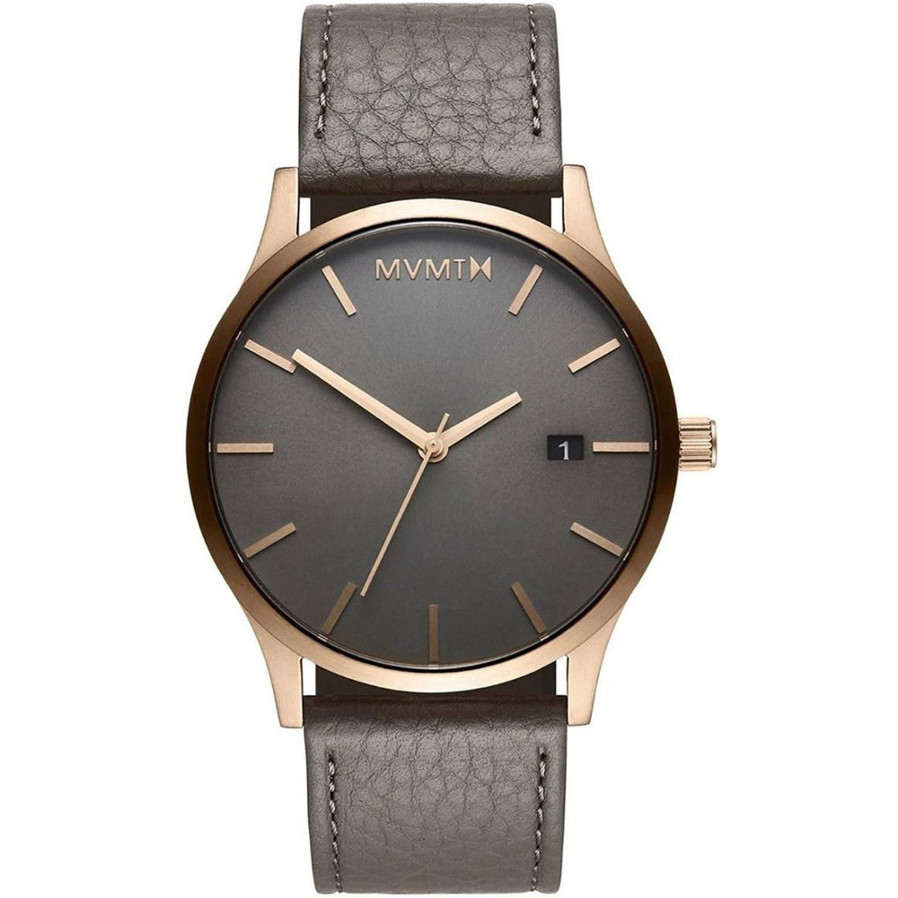 Montre stainless, bracelet cuir, 3ATM