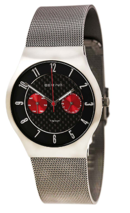 Montre homme, bracelet mèche, verre saphir, 5ATM