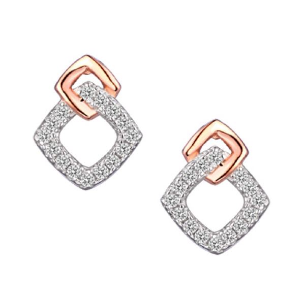 Boucles d'oreille pour femme en argent 925, cubic zirconium