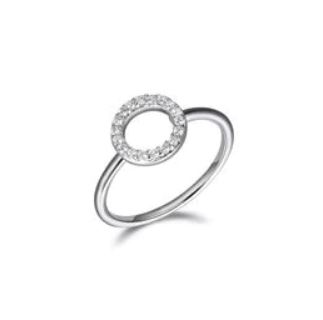 Bague pour femme en argent 925, zircons, cercle