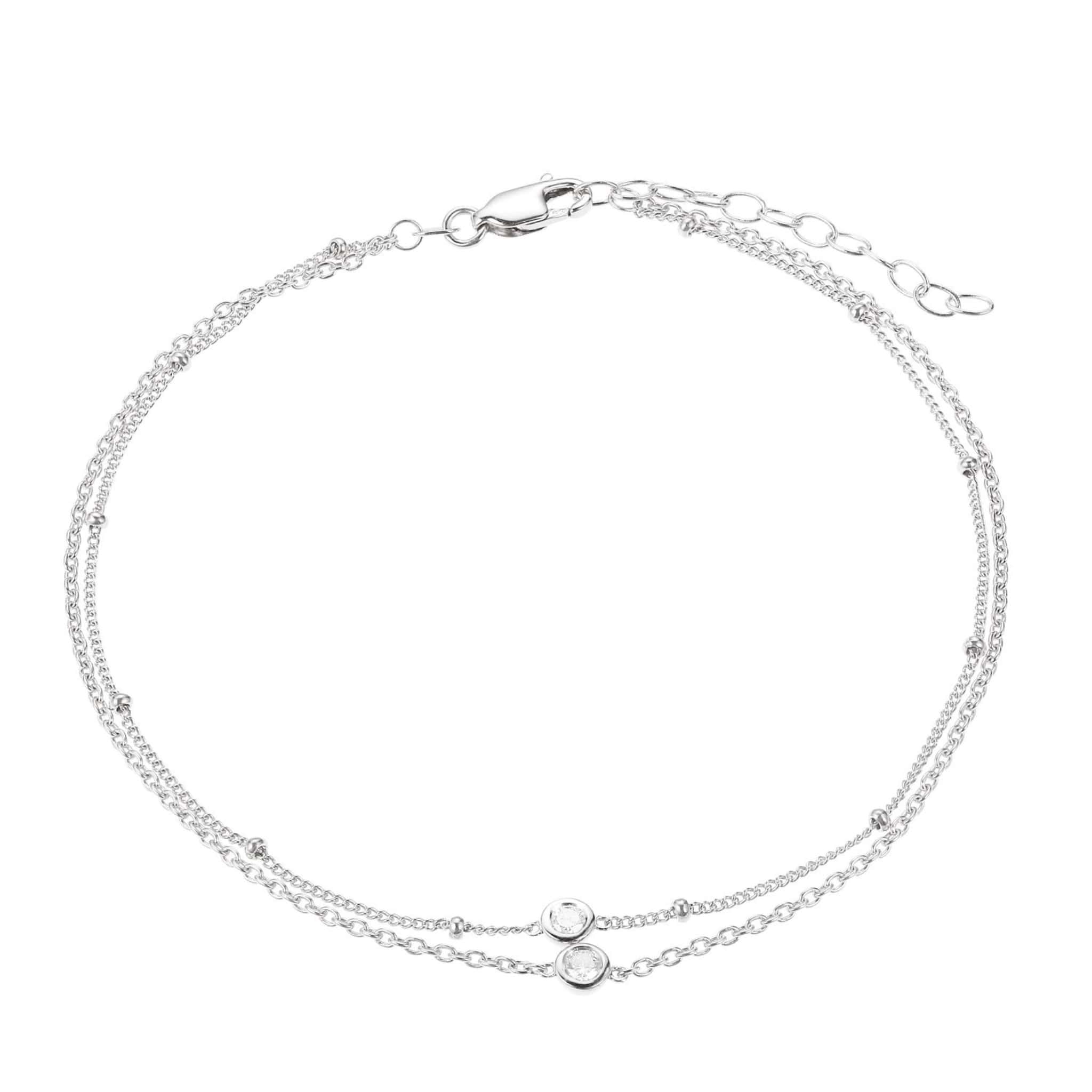 Chevillère pour femme en argent 925, cubic zirconium