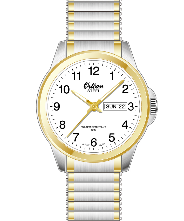 Montre stainless, bracelet élastique, 3ATM