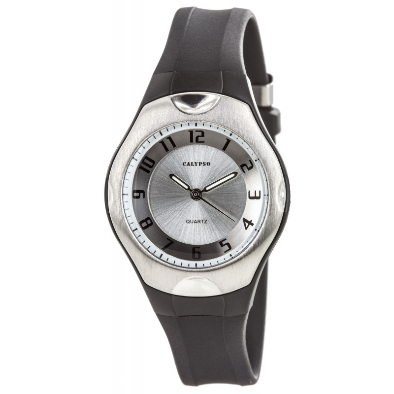 Montre stainless, bracelet silicone, 5ATM