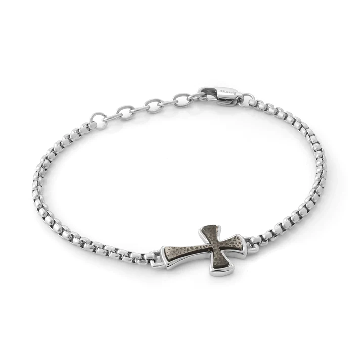 Bracelet pour homme en stainless, croix - SMB430 - Italgem