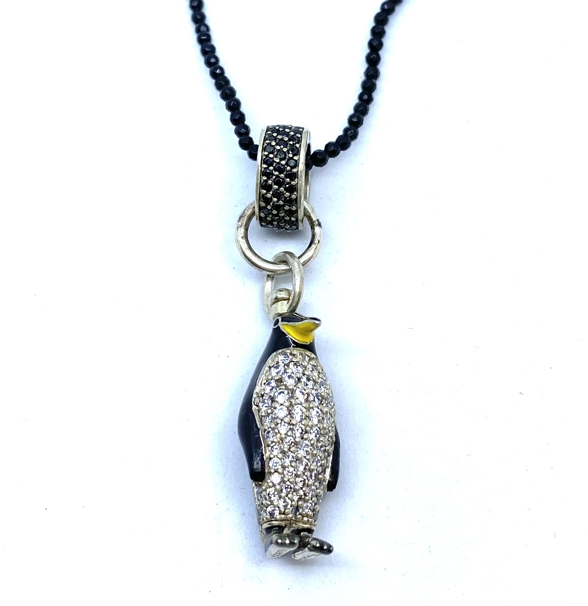 Pendentif pour femme en argent 925, zircons, penguin