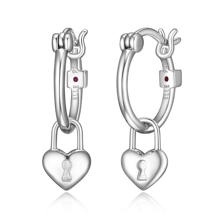 Boucles d'oreilles pour femme en argent 925, coeurs, zircons, fourchette