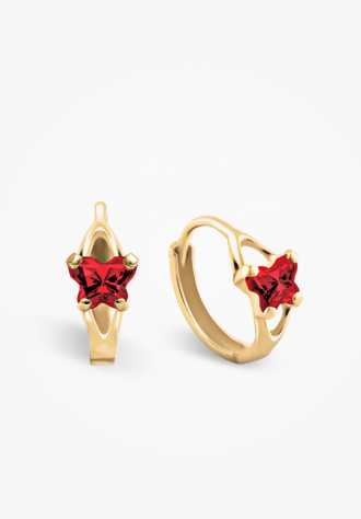 Boucles d'oreilles enfant en or 10K, pierre janvier