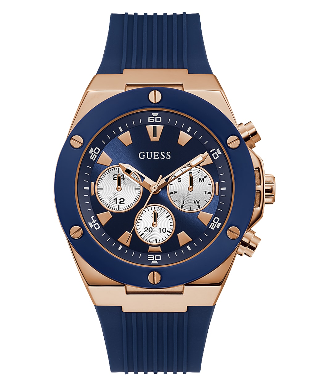 Montre pour homme en stainless, bracelet de silicone