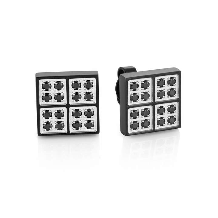 Boucles d'oreilles en stainless, zircons