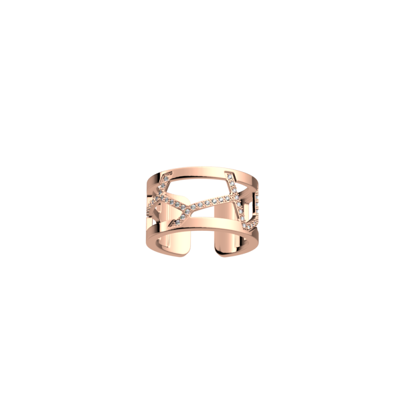 Bague pour femme en brass, 12mm, giraffe, zircons