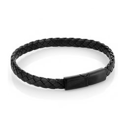Bracelet stainless et cuir
