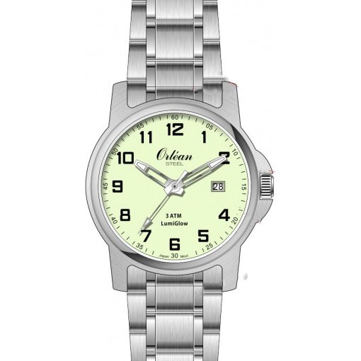 Montre stainless, lumière, 3ATM