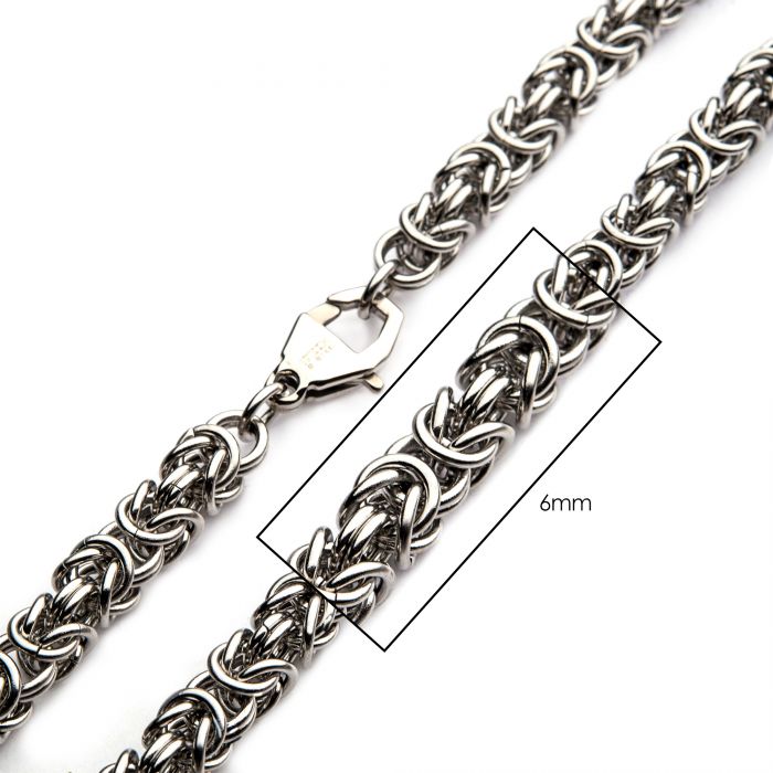 Chaine pour homme en stainless, bizantine