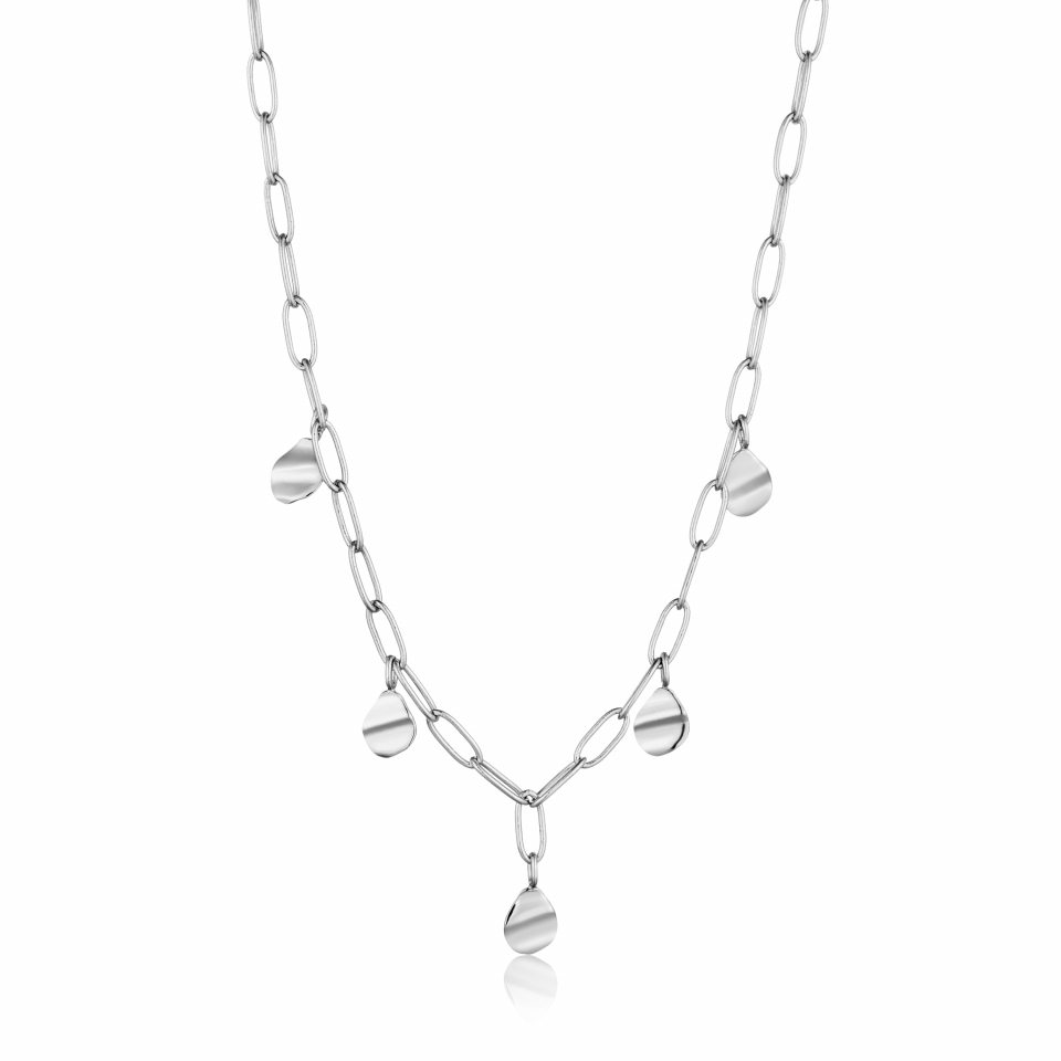 Collier argent 925, 5 rondelles ondulées