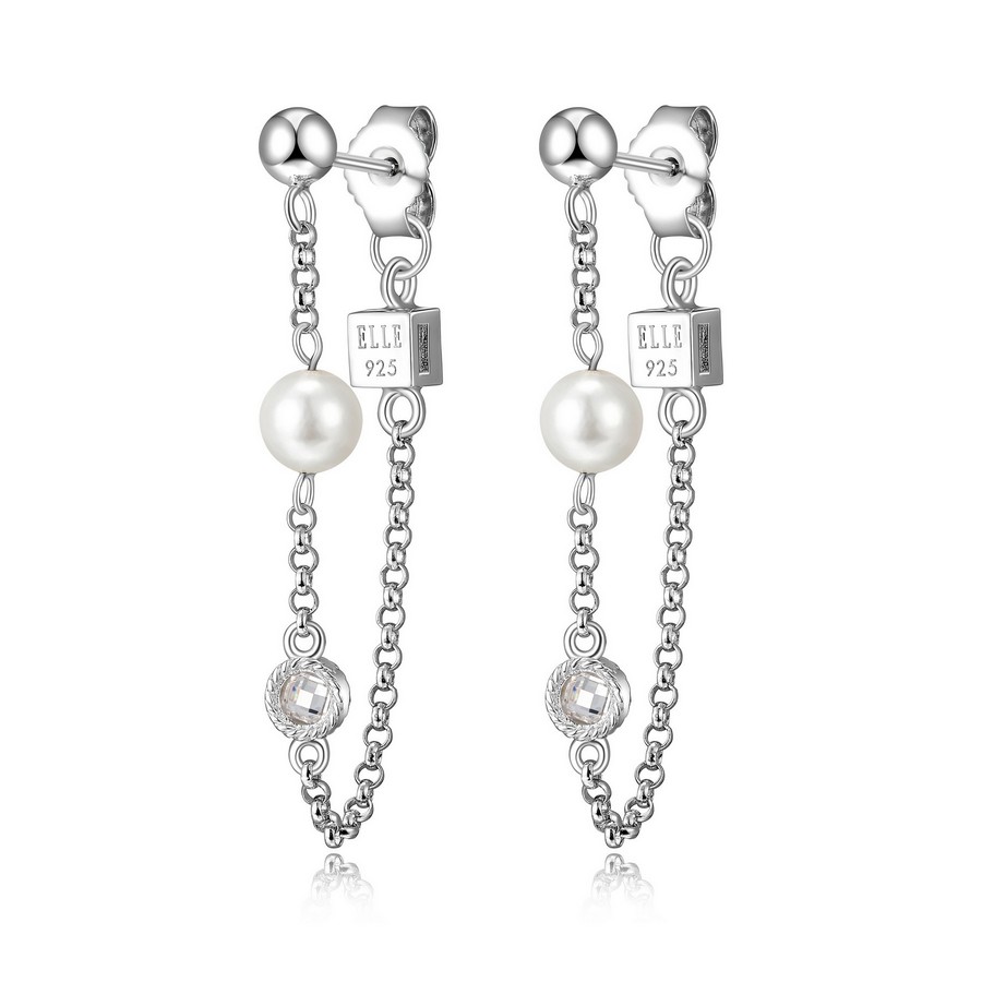 Boucles d'oreilles pour femme en argent 925,zirocns, perles, chainettes