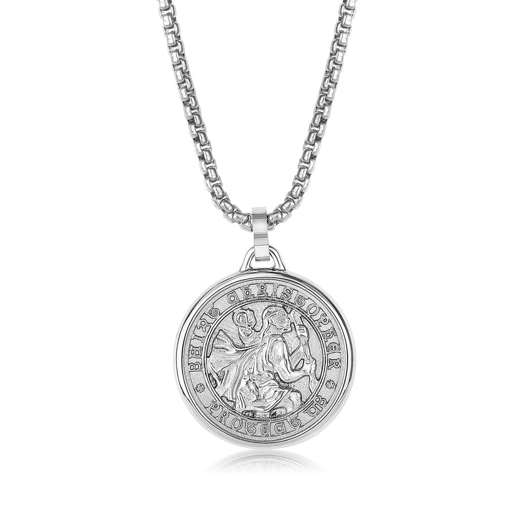 Pendantif stainless, médaillon, venitienne