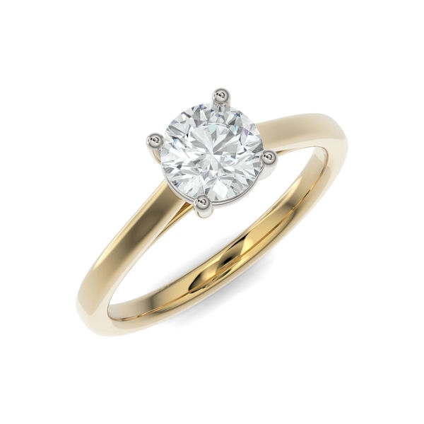 Bague solitaire pour femme en or 10k, 1 diamant laboratoire VS pour 0.50 carat - FS-542AY-050RD - MALO