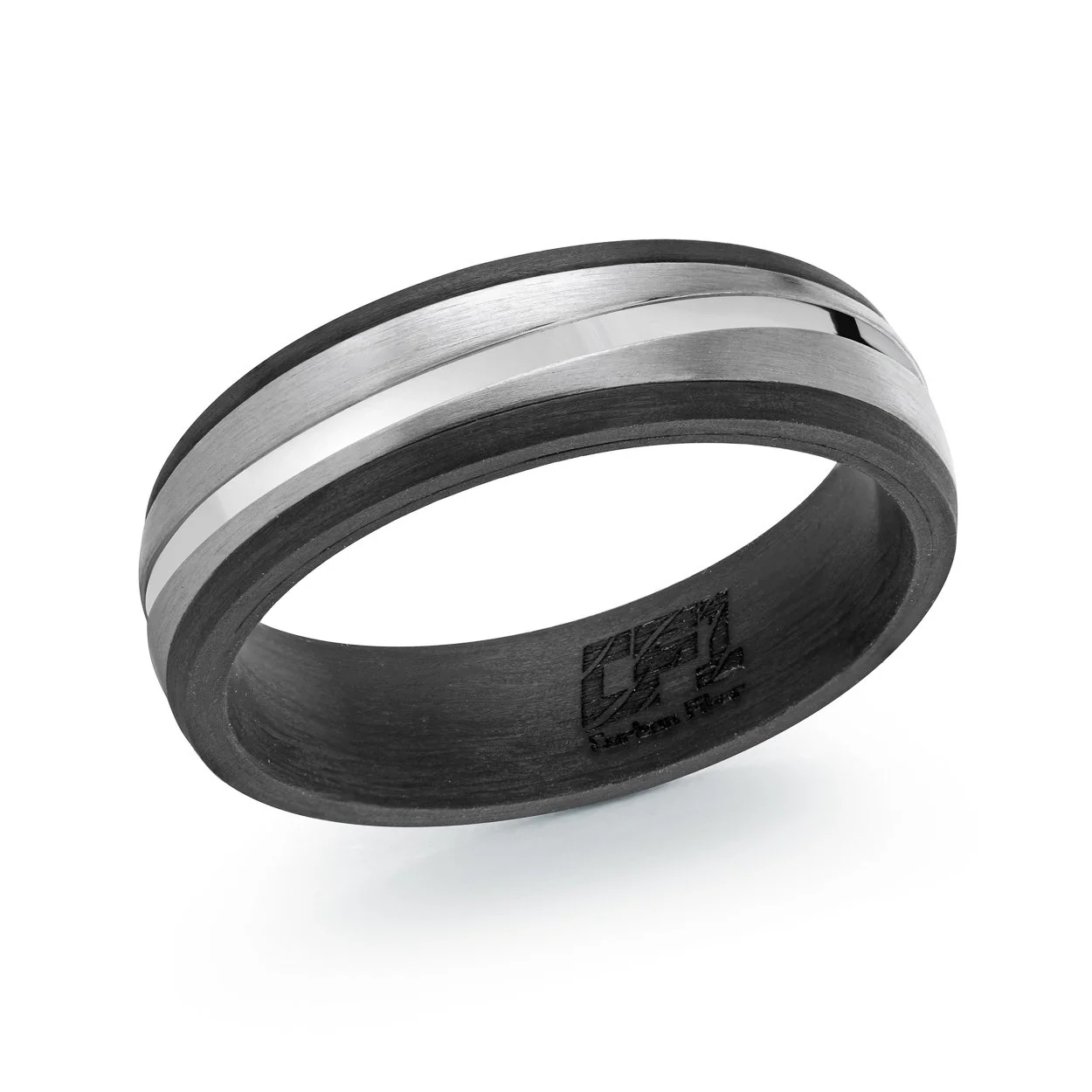 Bague pour homme en stainless et fibre de carbone - CF11-9.5 - Italgem