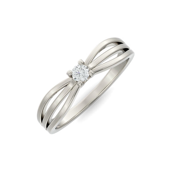 Bague pour femme en or 10k, 1 diamant laboratoire VS poue 0.20 carat - FS-068AW - MALO