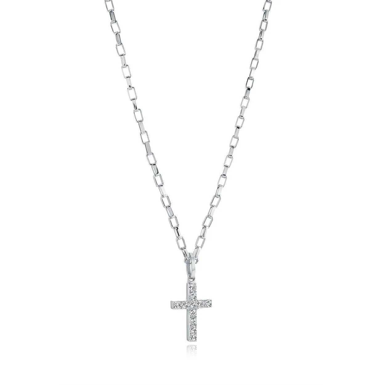 Pendentif pour femme en stainless, cubic zirconium, croix - SC228 - Italgem