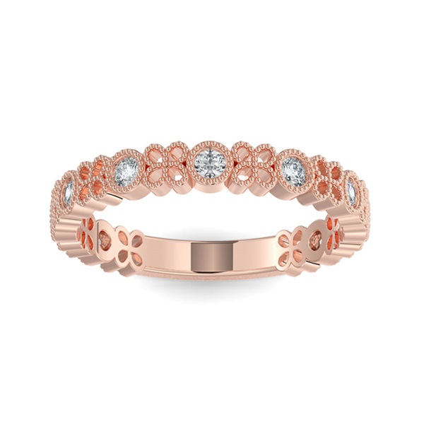 Jonc pour femme en or 14k, 0.27 carat de diamants I-1 - STB-010P - MALO