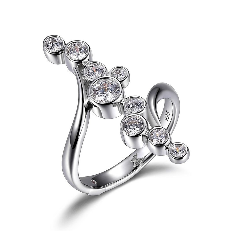 Bague argent 925 9 zircons