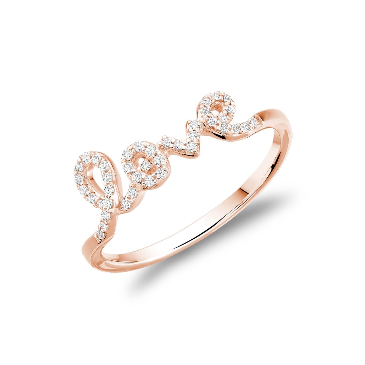 Bague or 10K, 12 points de diamants total, love