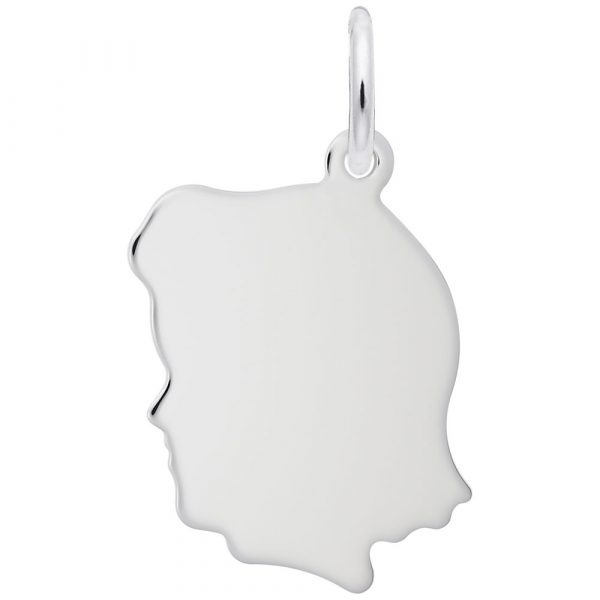 Pendentif en argent 925, fille