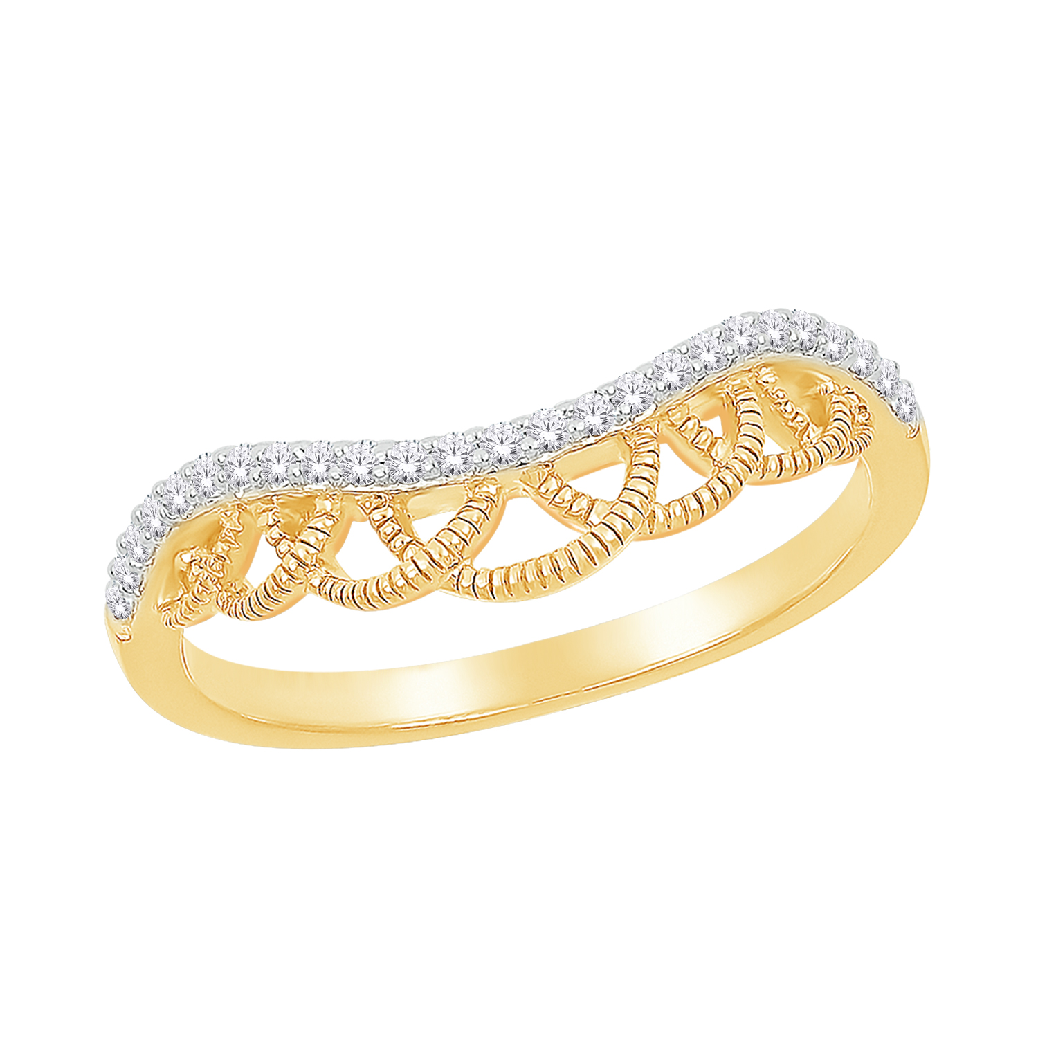 Bague pour femme en or 10k, 0.12 carat de diamants naturels - SKR39171-12 - SK